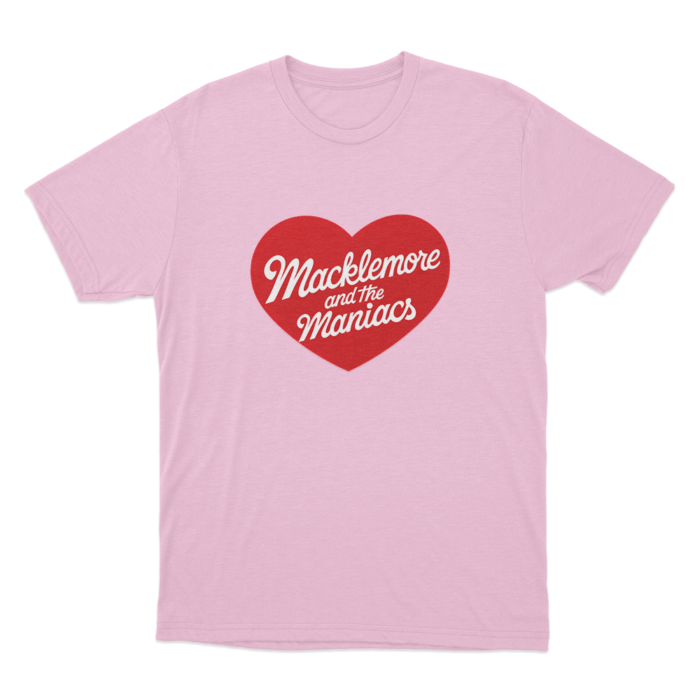 Macklemore And The Maniacs Heart Unisex T Shirt Pink Macklemore And The Maniacs Heart Unisex T Shirt Pink