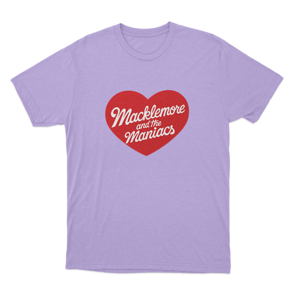 Macklemore And The Maniacs Heart Unisex T Shirt Purple Macklemore And The Maniacs Heart Unisex T Shirt Purple