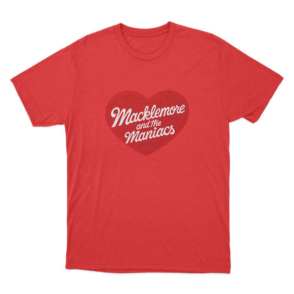 Macklemore And The Maniacs Heart Unisex T Shirt Red Macklemore And The Maniacs Heart Unisex T Shirt Red