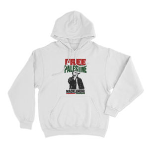 Macklemore Free Palestine Unisex Hoodie White