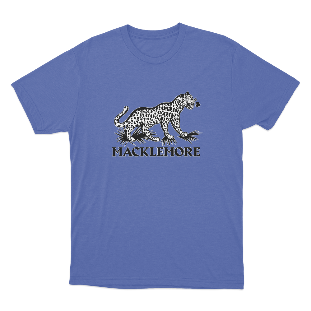 Macklemore Leopard Logo Unisex T Shirt Blue Macklemore Leopard Logo Unisex T Shirt Blue